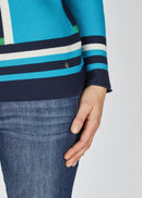 Blue Romance Drawstring Jumper - Turquoise