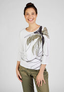 Herbal Garden Round Neck Jumper - White