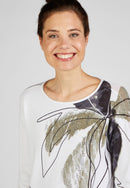 Herbal Garden Round Neck Jumper - White