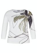 Herbal Garden Round Neck Jumper - White