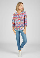 Blossom Up Print Blouse - Magenta
