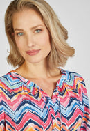 Blossom Up Print Blouse - Magenta