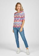 Blossom Up Print T-Shirt - Magenta