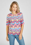 Blossom Up Print T-Shirt - Magenta