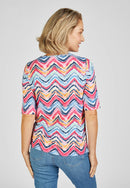 Blossom Up Print T-Shirt - Magenta