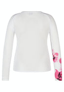 Blossom Up Print Round Neck Jumper - Magenta