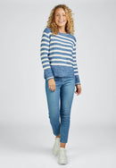 Indigo Love Stripe Jumper - Dark Jeans