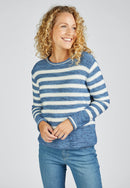 Indigo Love Stripe Jumper - Dark Jeans
