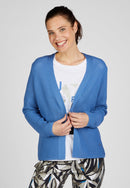 Herbal Garden V Neck Cardigan - Cobalt