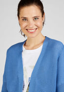 Herbal Garden V Neck Cardigan - Cobalt