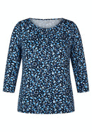 INDIGO LOVE 3/4 SLEEVE TOP - Marine