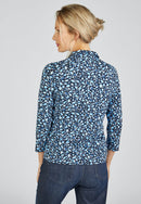 Indigo Love Print Polo Shirt - Marine