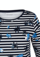 Indigo Love Print & Stripe T-Shirt - Marine