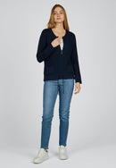 Indigo Love Zipped Cardigan - Marine