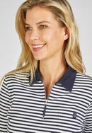 Street Café Stripe Polo Shirt - Marine