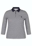 Street Café Stripe Polo Shirt - Marine