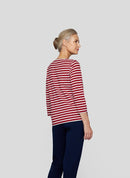 Autumn Leaves Stripe T-Shirt - Garnet
