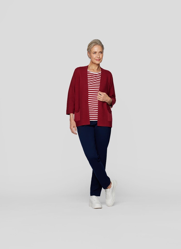 Autumn Leaves Stripe T-Shirt - Garnet