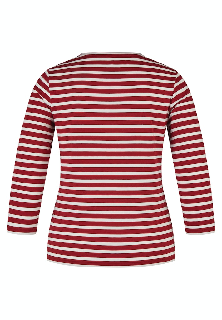 Autumn Leaves Stripe T-Shirt - Garnet