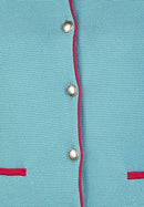 KNIT JACKET - Peacock Blue