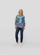 Scandic Vibes Print Blouse - Pacific