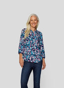 Scandic Vibes Print Blouse - Pacific