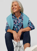 Scandic Vibes Print Blouse - Pacific