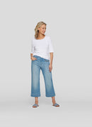 Powder Rose Ribbed T-Shirt - White