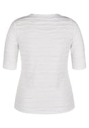 Powder Rose Ribbed T-Shirt - White