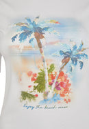 Coral Garden Front Print T-Shirt - White