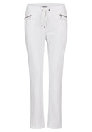 Coral Garden Drawstring Waist Jogs - White