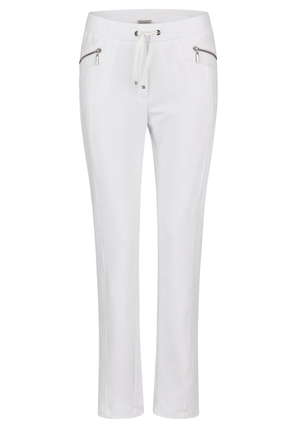 Coral Garden Drawstring Waist Jogs - White