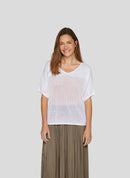 New Tropical V Neck Jumper - White