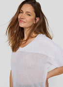 New Tropical V Neck Jumper - White