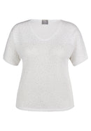 New Tropical V Neck Jumper - White