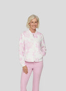 Powder Rose Floral Sweatshirt - White