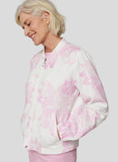 Powder Rose Floral Sweatshirt - White