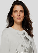 Sunny Side Front Print T-Shirt - Pearl Grey