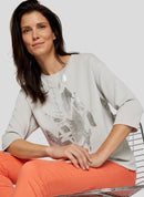 Sunny Side Front Print T-Shirt - Pearl Grey