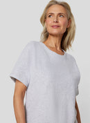 Sunny Side Side Print T-Shirt - Pearl Grey