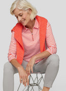 Sunny Side Stripe Polo Shirt - Tangerine