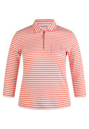 Sunny Side Stripe Polo Shirt - Tangerine