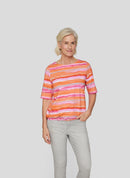 Sunny Side Stripe T-Shirt - Tangerine