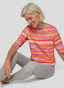 Sunny Side Stripe T-Shirt - Tangerine
