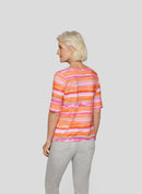Sunny Side Stripe T-Shirt - Tangerine