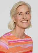 Sunny Side Stripe T-Shirt - Tangerine