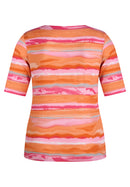 Sunny Side Stripe T-Shirt - Tangerine