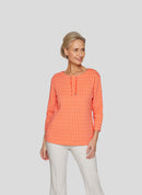Sunny Side Swirl Print Top - Tangerine