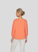 Sunny Side Swirl Print Top - Tangerine