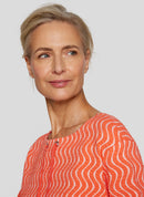 Sunny Side Swirl Print Top - Tangerine